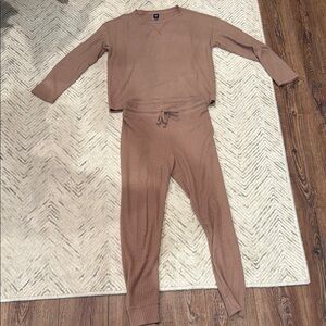 GAP Brown Pajama Set Soft Knit Loungewear